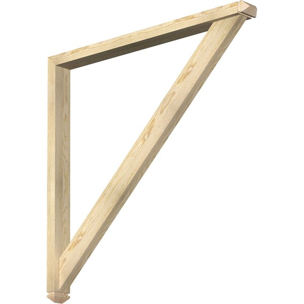 Ekena Millwork Traditional Arts and Crafts Rough Sawn Bracket w/ Offset Brace, Douglas Fir, 4"W x 46"D x 46"H BKT0402X46X46TRA03RDF - main